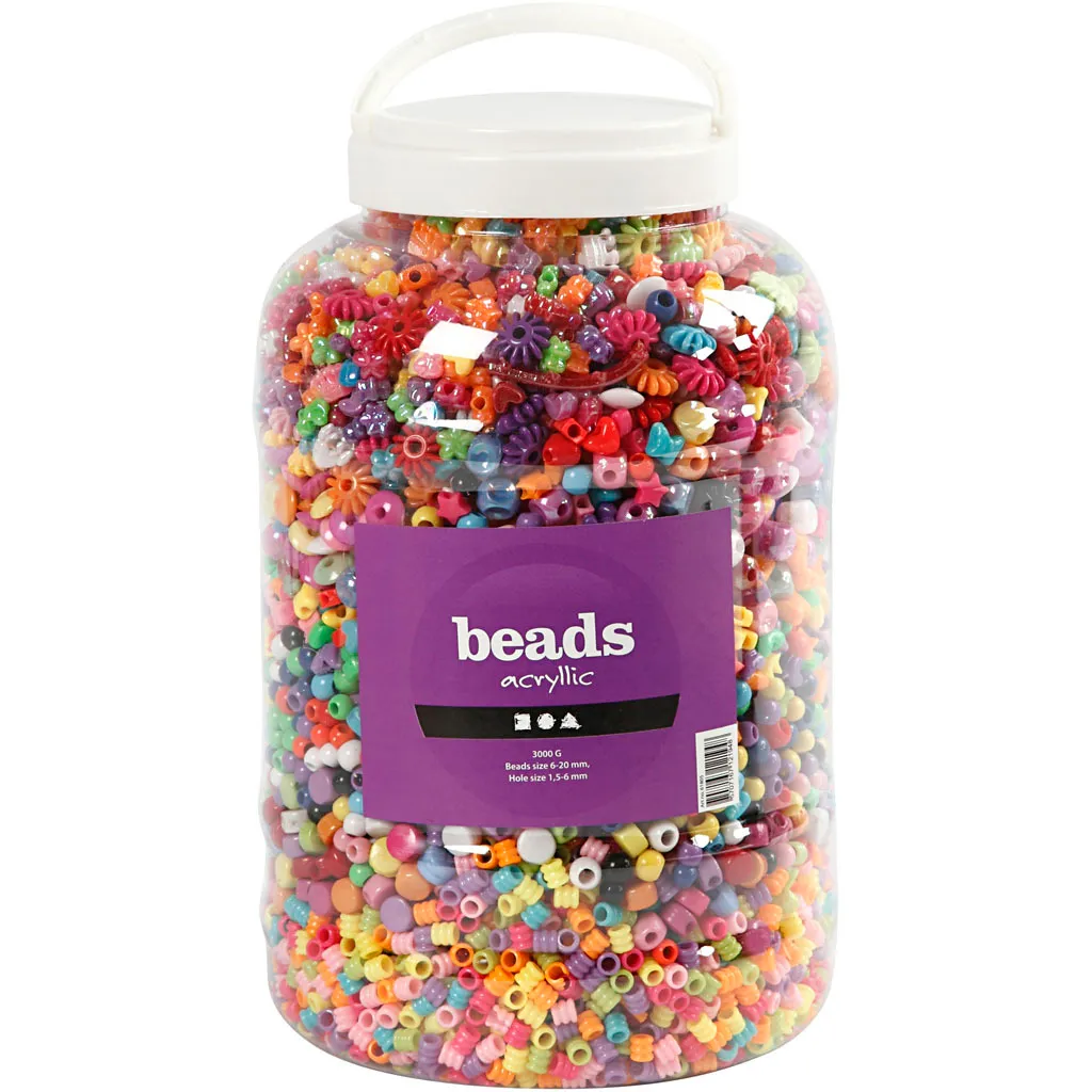 Grand Seau de 8100 Perles en Plastique XL : Activité Manuelle Géante
