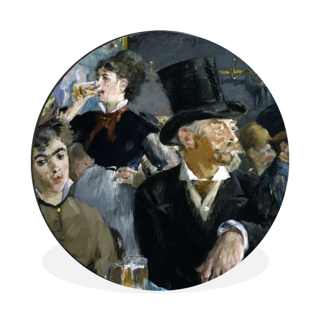 MuchoWow Aluminium Wandkreis Das Café-Konzert - Edouard Manet Ø 90 cm Wanddeko Modern Wohnzimmer - Mauerkreis - Wandbilder - Runde Bild - Bild ...