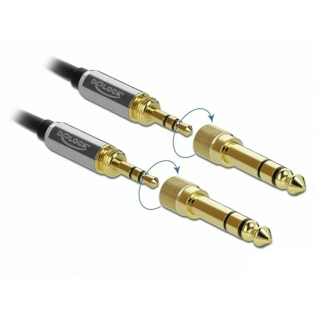 Cavo Audio Delock 85784 Jack 3.5 mm 0.5m Nero Grigio Alta Fedeltà - 9