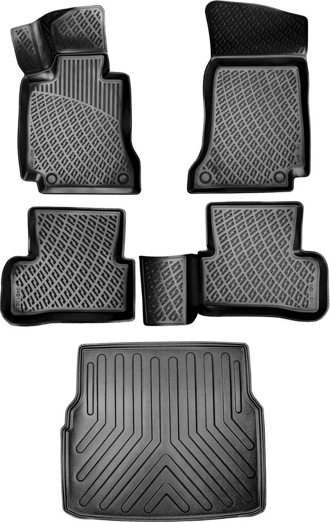 3D Auto Gummimatten & Kofferraumwanne Set für Mercedes C Klasse T205 Kombi Estate Baujahr 2014-2021