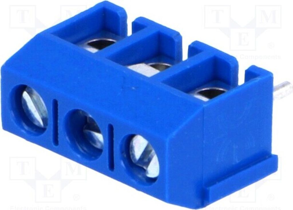 2x Klemmleiste für Wege: 3 mit 90°-Winkel 5mm 16A TB-5.0-P-3P Klemmleisten für