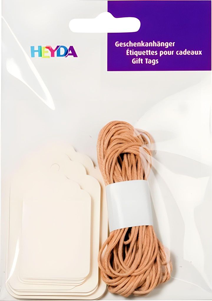 HEYDA 204870734 Geschenkanhänger-Set Packung 95 x 135 cm creme