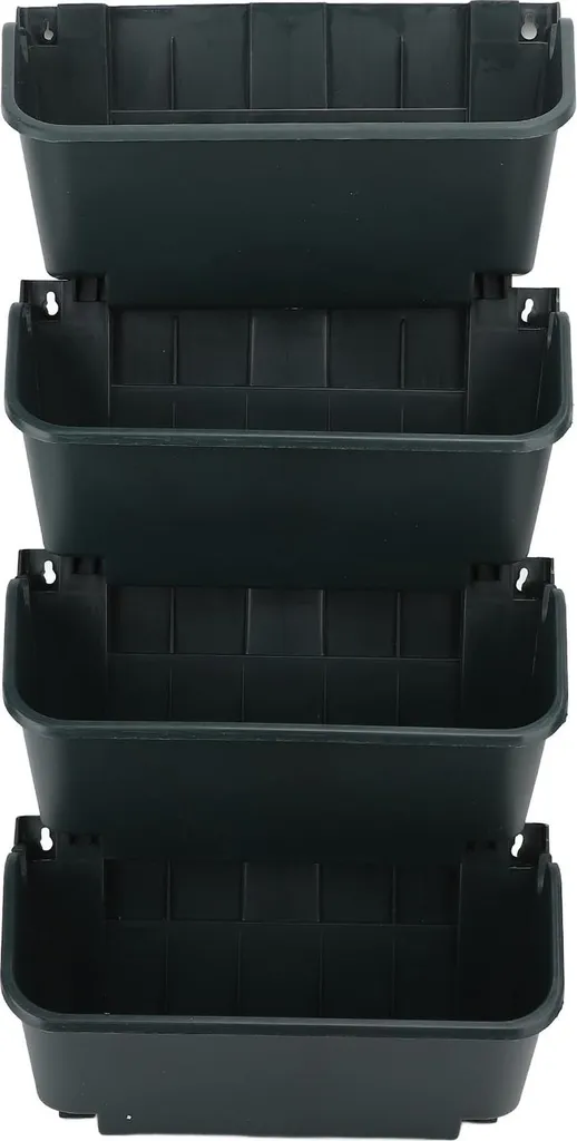 Jardinière Murale Verticale en Plastique Respirant - Lot de 4 Pots Noirs