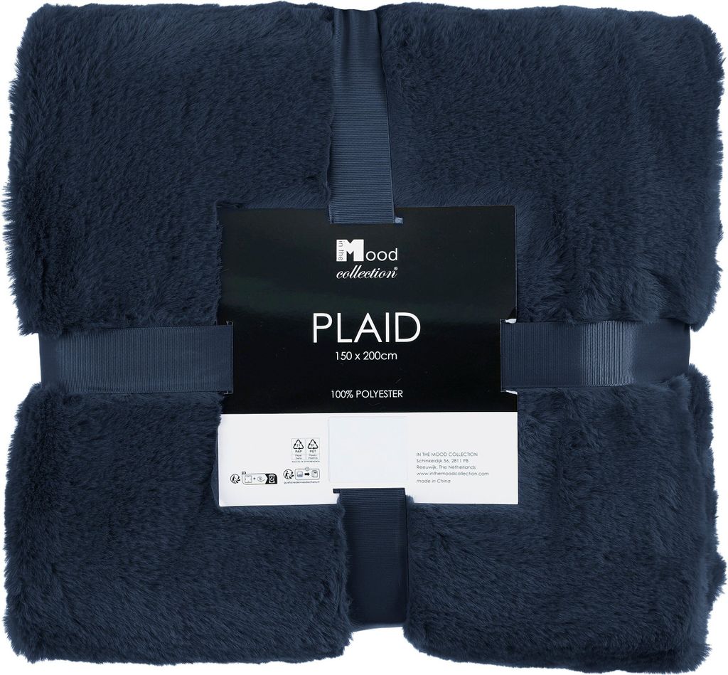 In The Mood Collection Bronte Fleecedecke - L200 x B150 cm - Dunkelblau