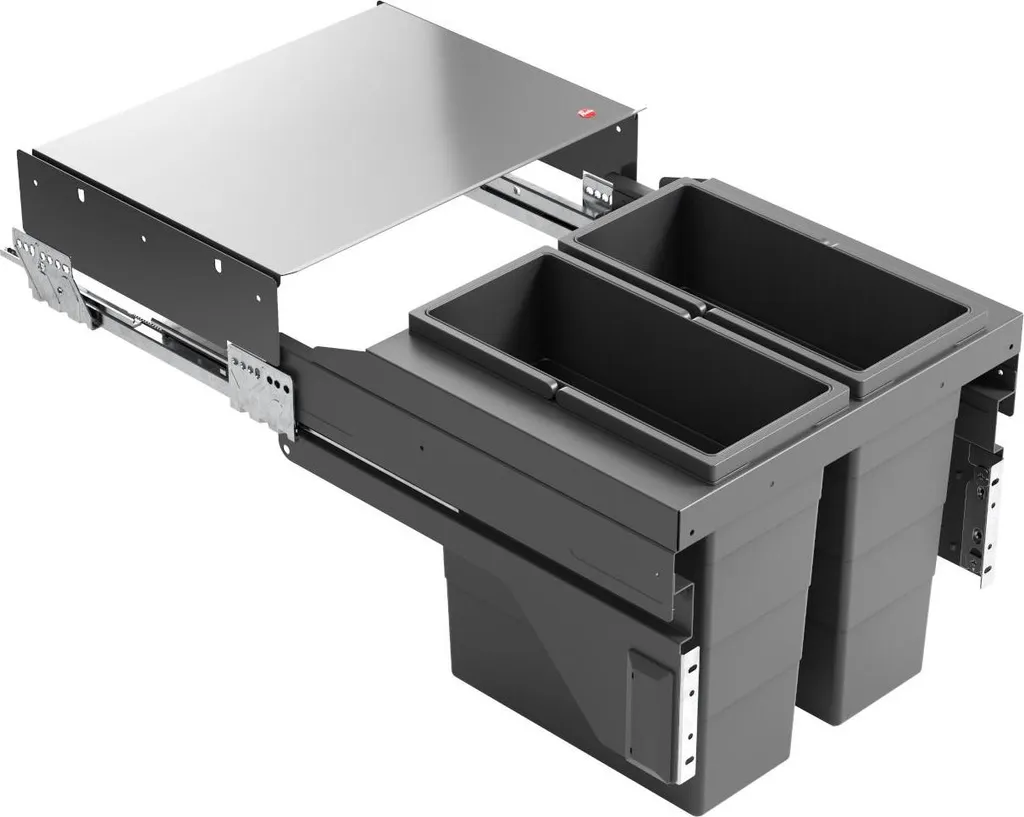 Collecteur de déchets Hailo 3610941 CS Slide Cargo-Soft 2x14L Anthracite