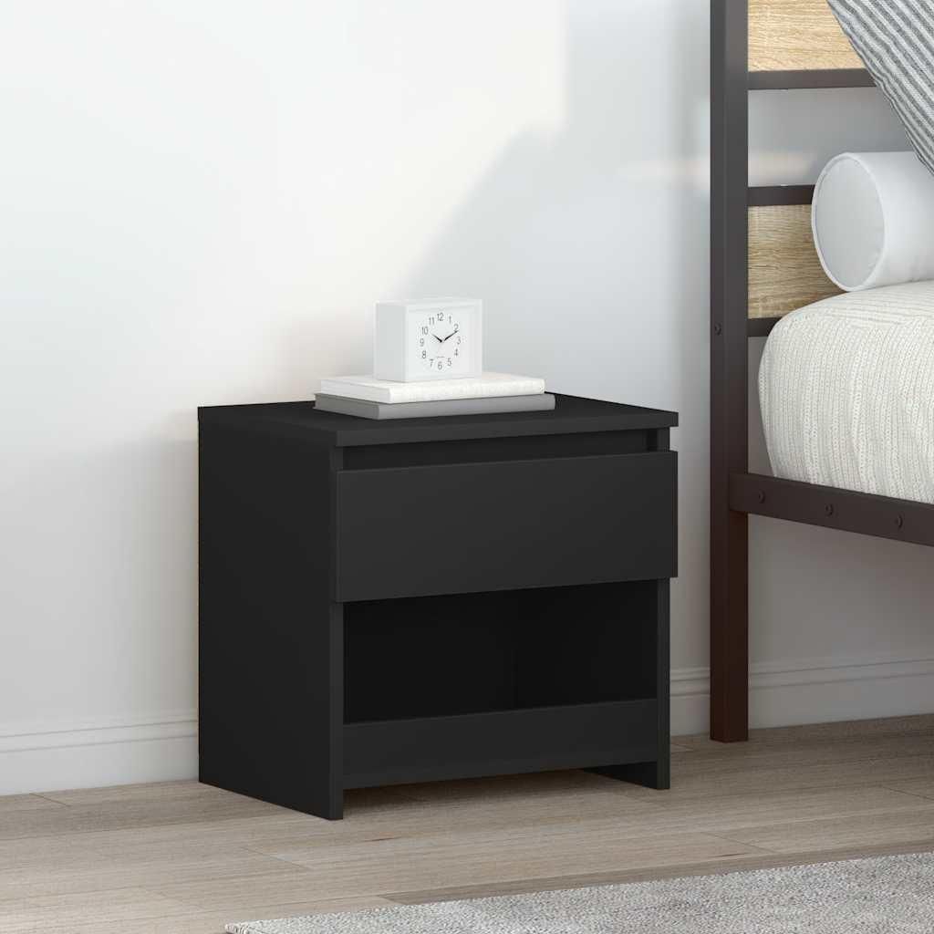 Maison Exclusive - Nachttische 2 Stk. Schwarz 40x30x39 cm Holzwerkstoff