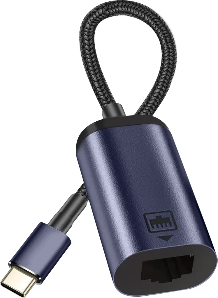 Cavo Adattatore USB-C to Ethernet 10cm - Soluzione LAN Ufficio Grigio