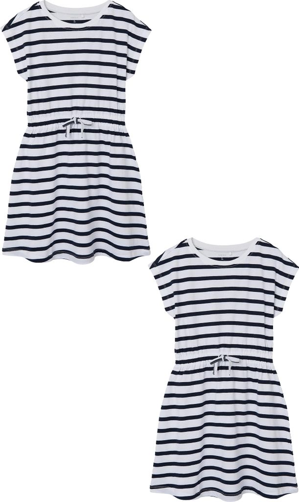 NAME IT Kleid 2er-Set Midi Blusen Baumwolle Dress Kurzam Rundhals Größe: