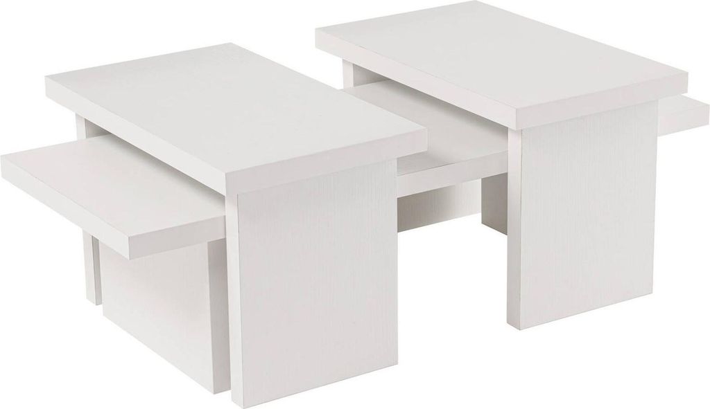 Dmora Couchtisch Prepotto 110x45x41,5 cm Weiß