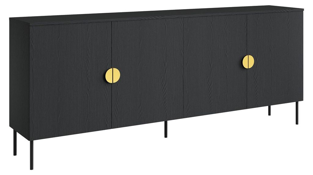 Sideboard Mond Kommode 213x40x87cm anthrazit 4-türig