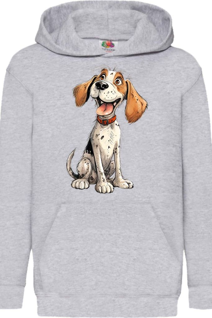 Kinder Kapuzenpullover Funny Dogs Breeds Beagle Dog Breed 010, 12-13 Jahr - 152 / Grau