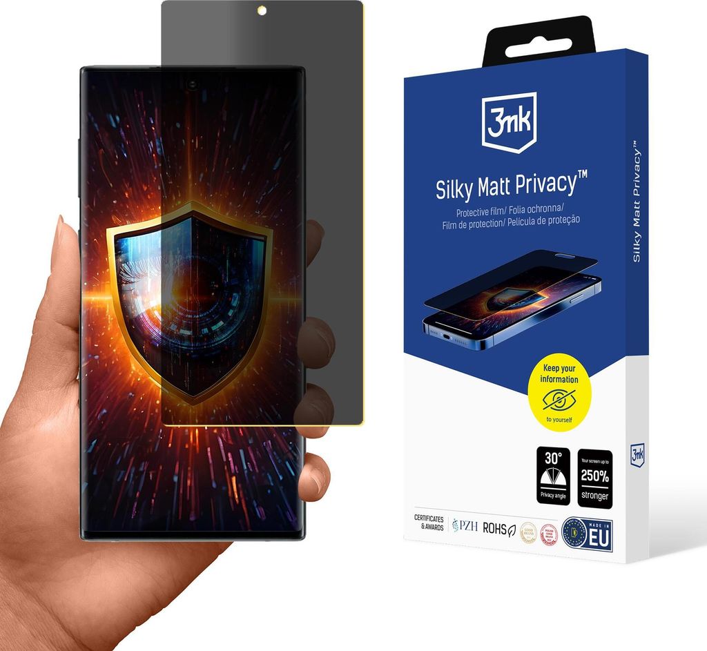 3mk Display Schutzfolie Privatisierung Film Handyfolie Silky Matt Privacy für Samsung Galaxy Note 10 Self-Heal