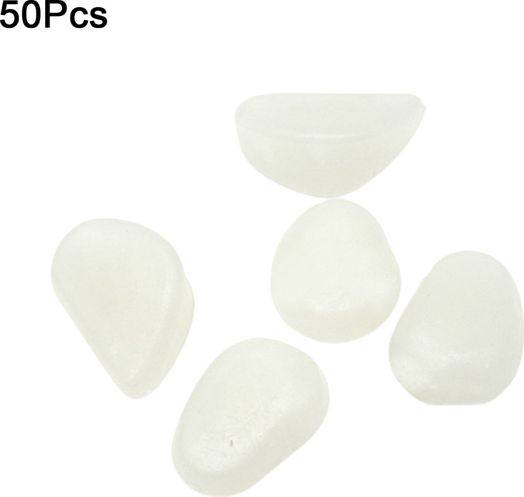 50 Teile/beutel Leuchtsteine Polieren Nicht radioaktives Harz Outdoor Glow Pebble für Garten-Weiß