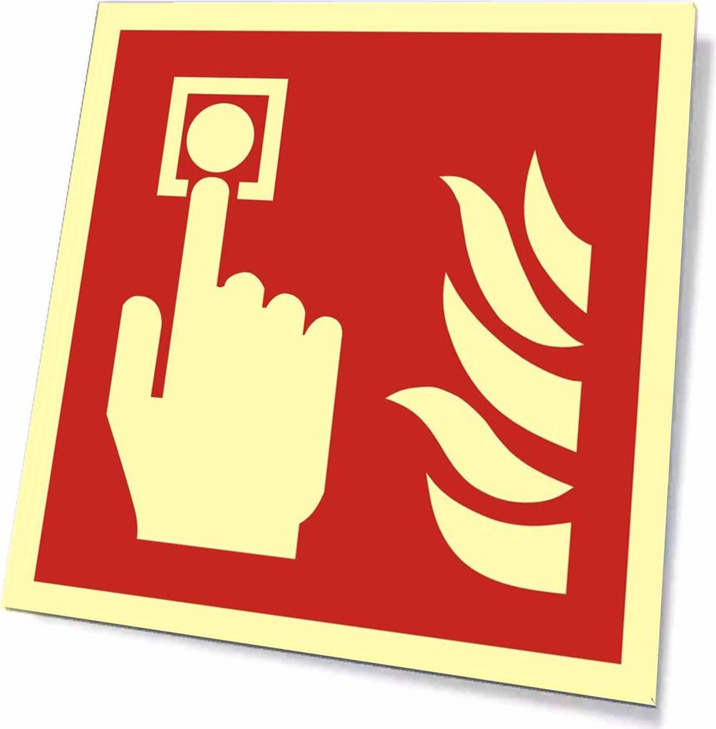 BF005 Feueralarm 15x15 photolumineszierende Platte