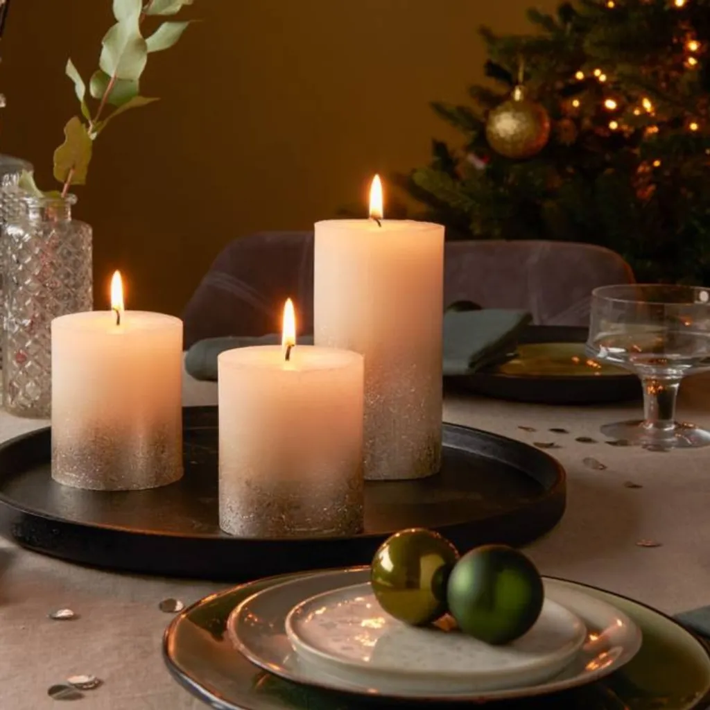 Bolsius Candela Colonna Rustica Champagne Metallic Set Eventi - 4