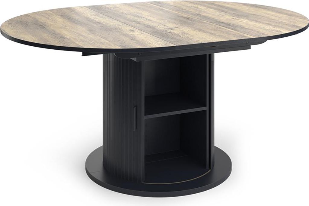Esstisch Vicco Tavero Eiche rustikal/Schwarz 160 x 120 cm Produktbild 
