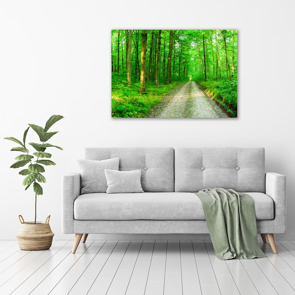 Tulup Glas-Bild - 100 x 70 - Wandbild aus Glas - Wandkunst - Wandbild hinter gehärtetem Sicherheitsglas - Blumen & Pflanzen - Bäume im Wald - G...