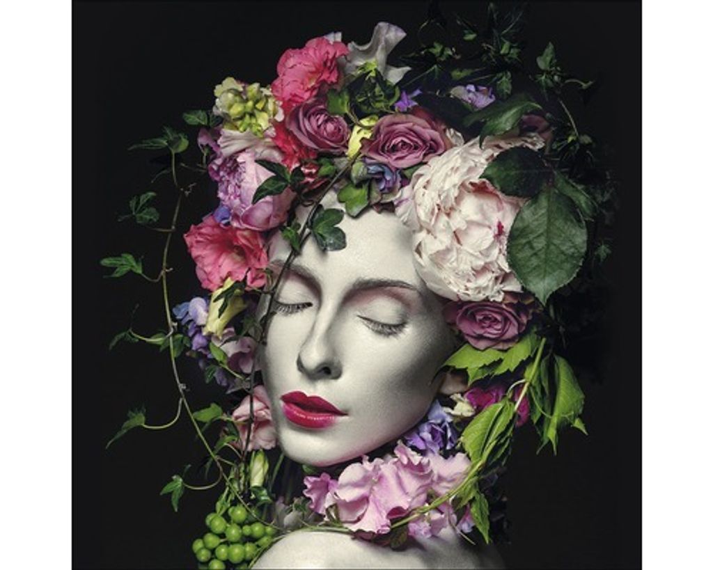 Glasbild Dreaming Woman 20x20 cm