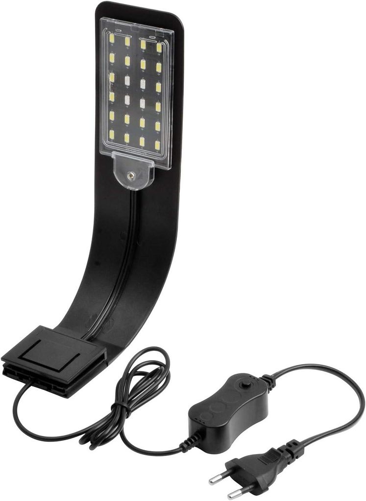 LED-Aquarienbeleuchtung mit Klemme, ultradünne Aquarienlampe mit weißem und blauem Licht, 24 LEDs