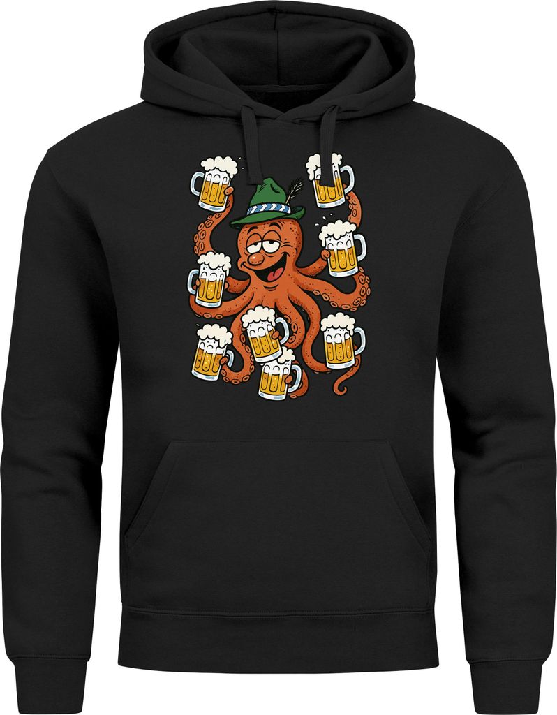 Hoodie Herren für das Oktopus Achtarmig Bier Maßkrüge Ersatz Tracht Pullover Volksfest Bierfest Outfit Spruch Lustig Moonworks