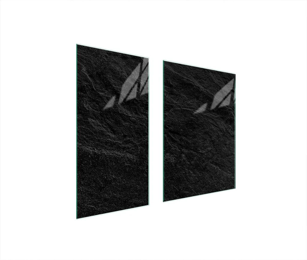 Copripiano Cottura Ceramica 75x52 | Tagliere Vetro Ardesia Nero