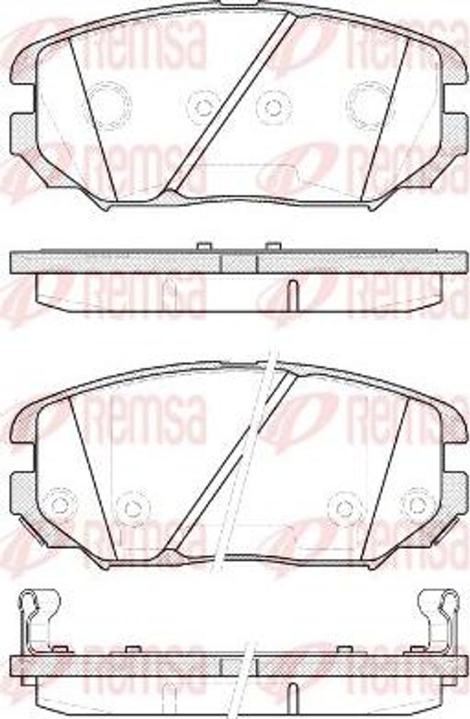 REMSA 1204.12 Bremsbelagsatz, Scheibenbremse OE 581012EA30 kompatibel mit Grandeur, Sonata, Tucson, Sportage