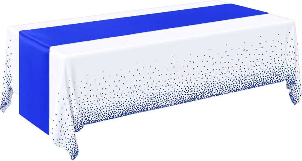 1 Set Tischdecke, seidig glatter Druck, knitterfrei, lichtecht, Tischdekoration, wasserdichte Tischdecke und Satin-Tischläufer-Set für den Heimge...