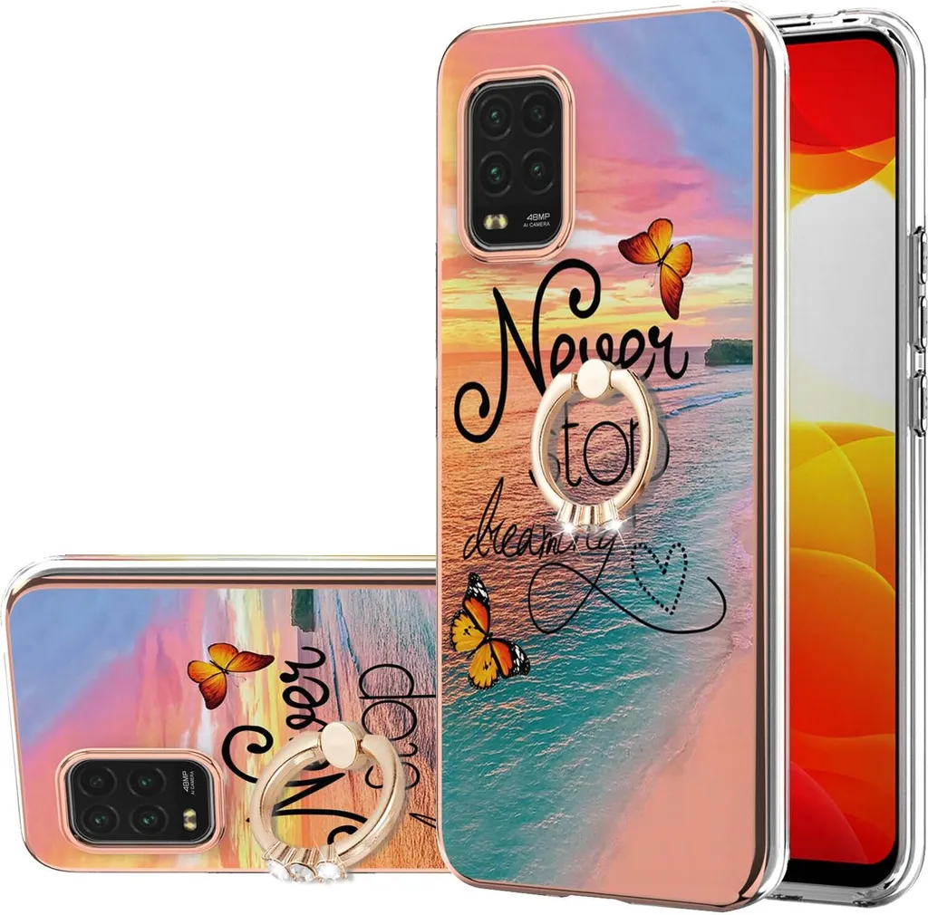 Custodia Xiaomi Mi 10 Lite 5G Antiurto: Anello Supporto Auto Oro