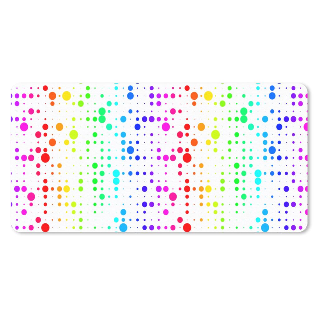 MuchoWow Schreibtischunterlage Regenbogen - Muster - Konfetti - Neon 80x40 cm - XXL Mauspad - Gaming Mauspad