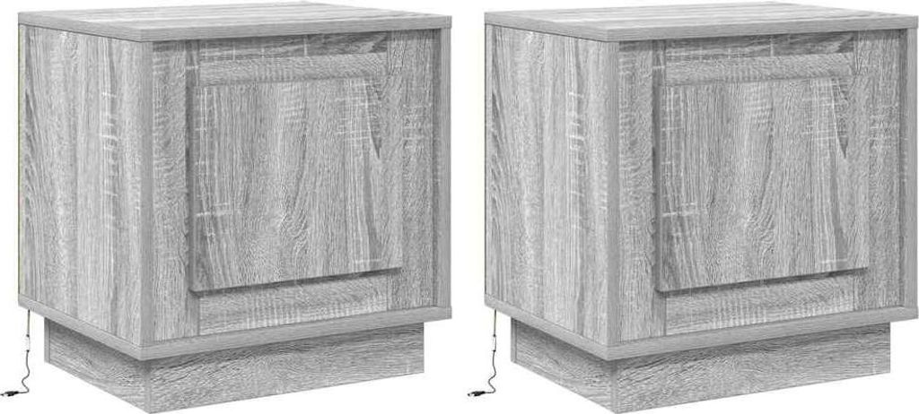 Nachttisch 2 pcs Grau 44 x 34,5 x 45 cm Holzwerkstoff