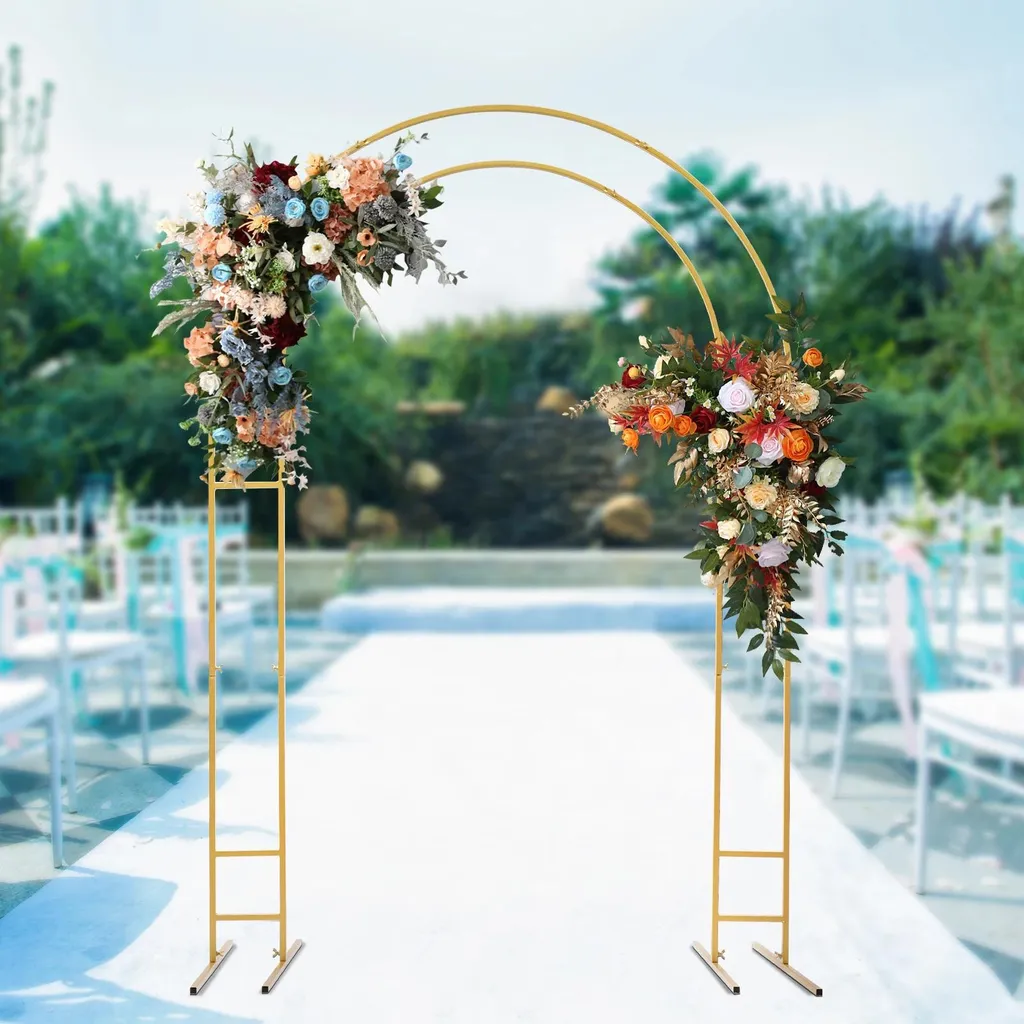 Arche décorative de jardin en métal blanc support pour fleurs et fêtes - 3