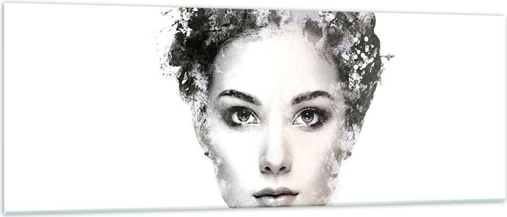 Bilder auf glas - Einteilig - Schön Frau Gesicht - 140x50cm - Glasbilder - Wandbilder - Bilder - zum Aufhängen bereit - Wanddekoration aus Glas -...