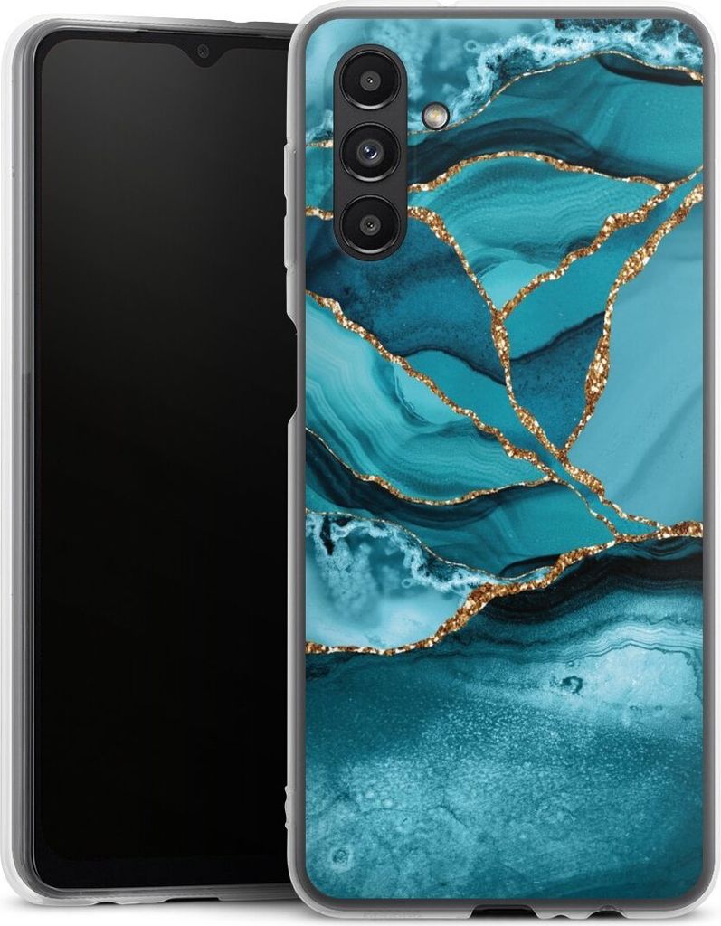 DeinDesign Handyhülle für Samsung Galaxy A04s Silikon Hülle Case Smartphone Schutzhülle Edelstein Glitzer Look Marmor