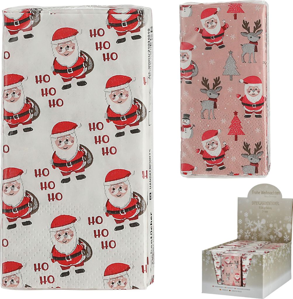 Taschentücher 'Santa' 36x10er Pack Display 5x11x2cm Papier Produktbild 