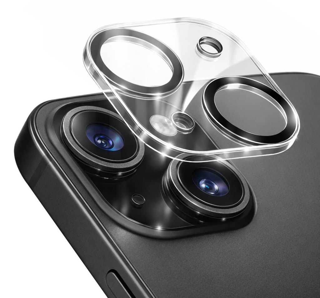 Jaym, Schutz der Rückfahrkamera für Apple iPhone 15 / 15 Plus aus gehärtetem Glas 9H, Transparent