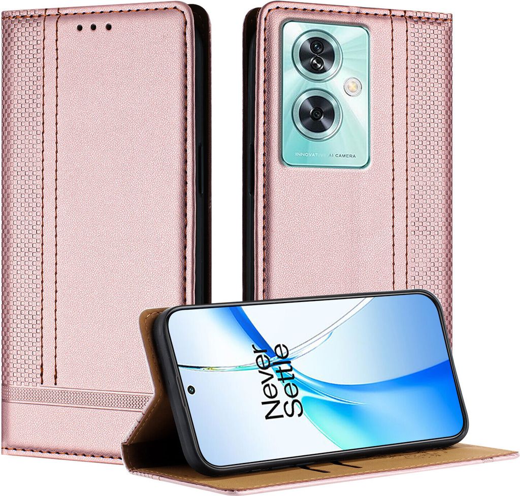 Handyhülle für OnePlus Nord N30 SE Leder Flip Klappbare Schutzhülle mit Standfunktion Pink