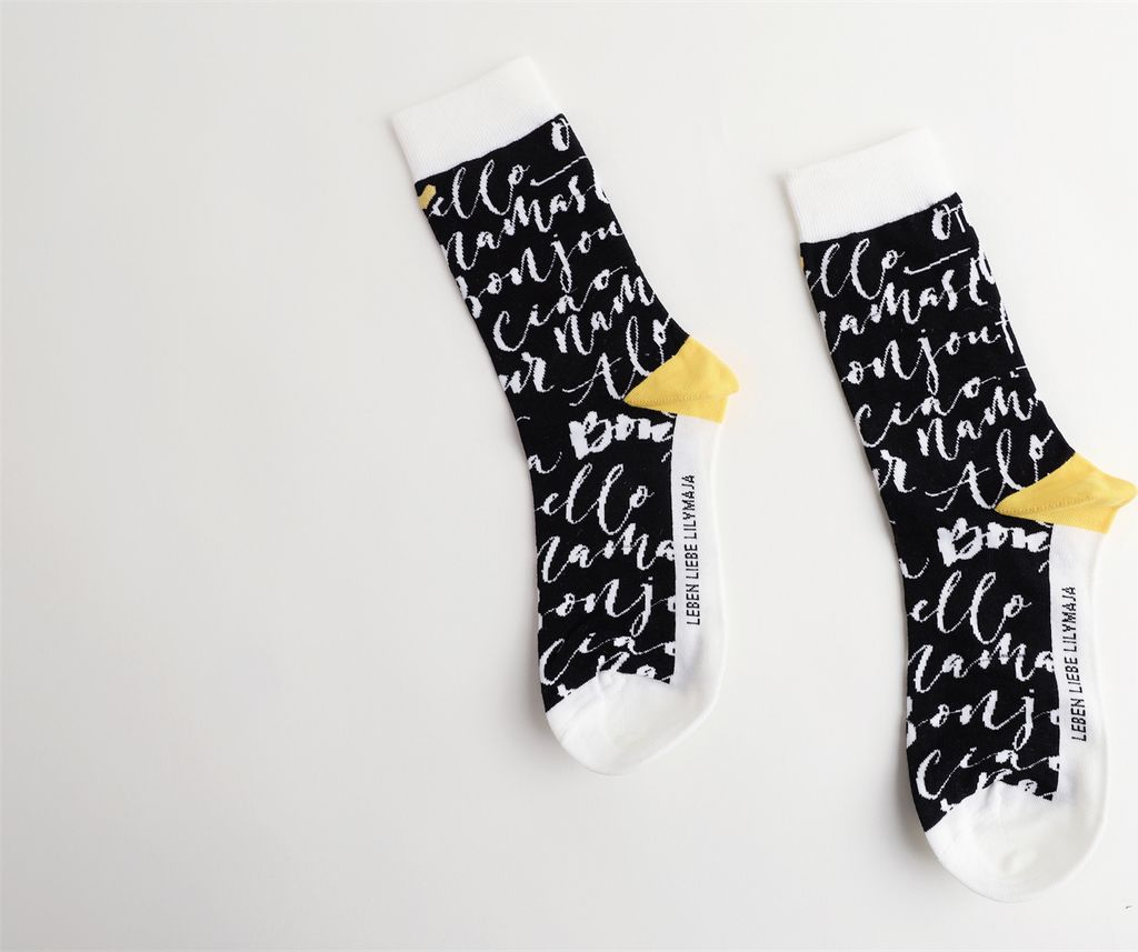 MEGAGROUP 1 Paar Casual Socken mit hohem Baumwollanteil 35-39 schwarz Lilymaja socks