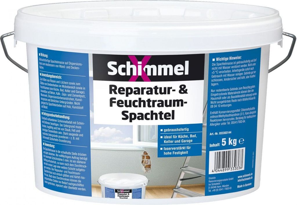 Schimmel X Reparatur- und Feuchtraumspachtel 5kg Produktbild 