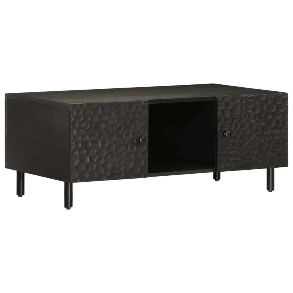 Tavolino nero 100x54x40 cm in legno massiccio di mango