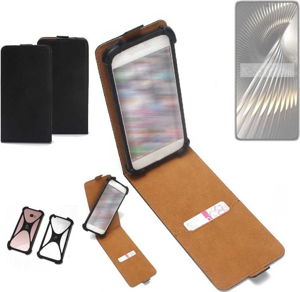 K-S-Trade Handyhülle Schutzhülle kompatibel mit Xiaomi Redmi Turbo 3 Hülle Case Cover Flip Style Bumper schwarz 1x