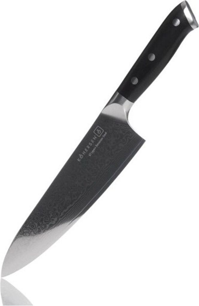 KOHERSEN Chef Elegance Ebony Wood Chef's knife Damascus steel 21.6 cm