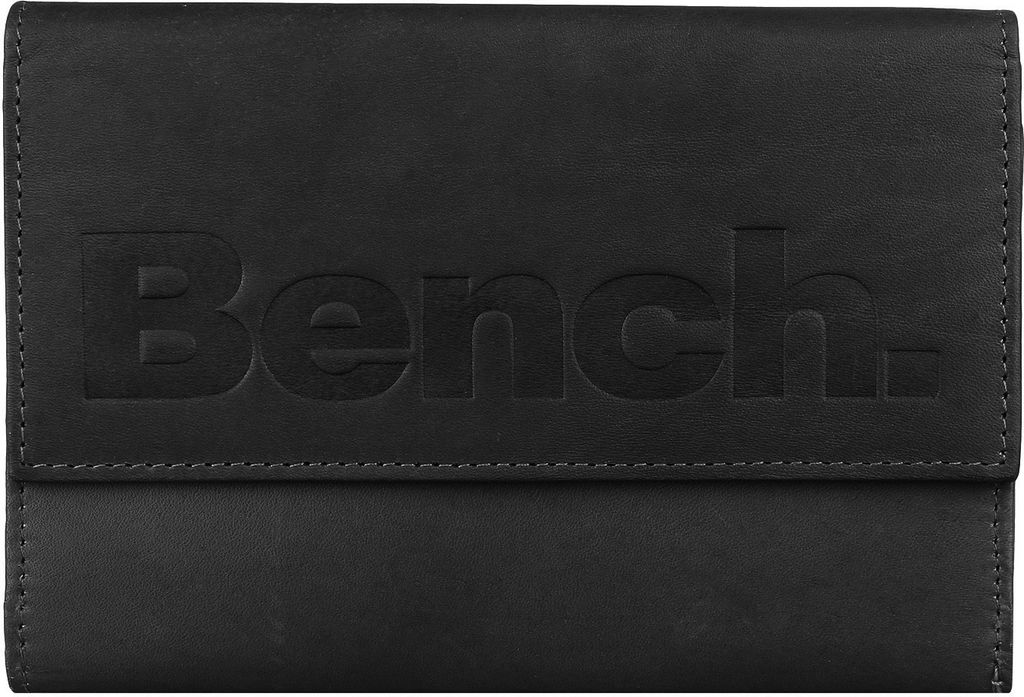 BENCH Große Damen Leder RFID XXL Geldbörse Portemonnaie Brieftasche Clutch NEU, Farbe:Schwarz