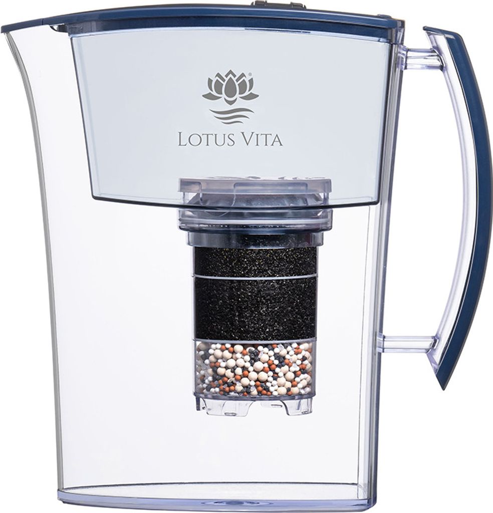 Lotus Vita Wasserfilter Kanne Lotus 1,6L - Blau - Natura Plus