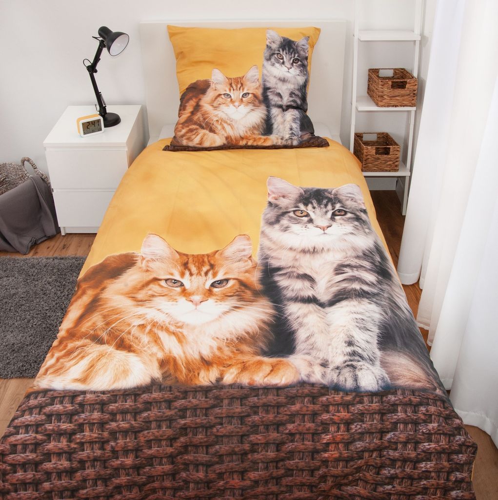 Wende Bettwäsche Katzen Bettwäsche 135 x 200cm Produktbild 2