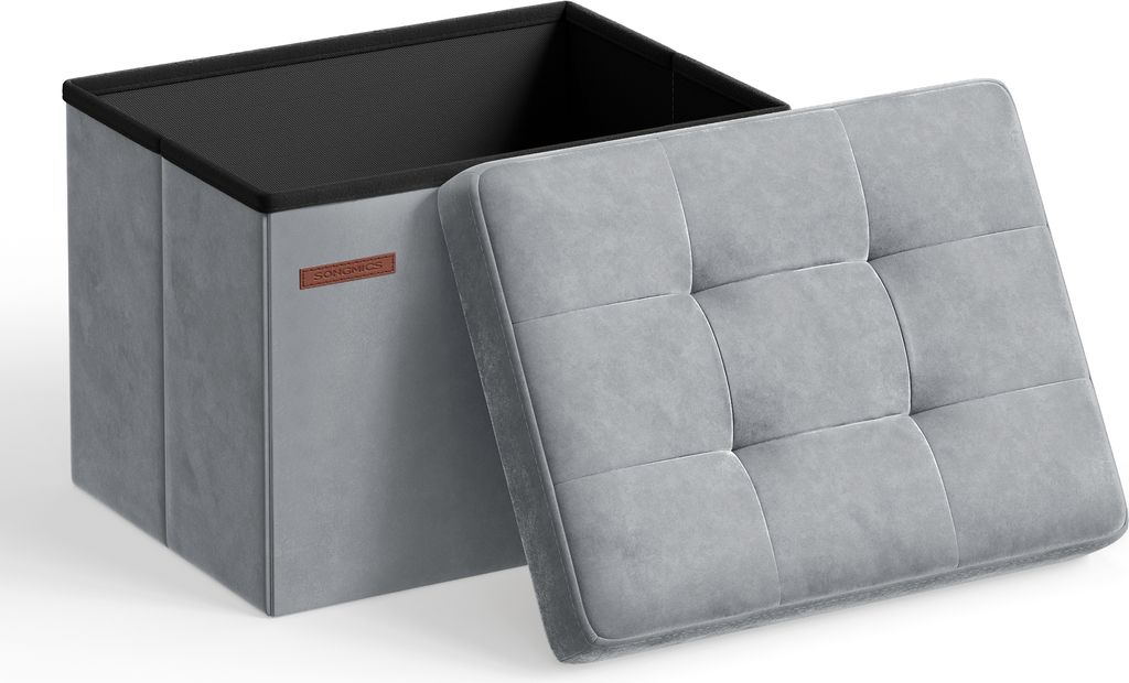 SONGMICS Sitzbank mit Stauraum, klappbare Sitztruhe, Produktbild 2