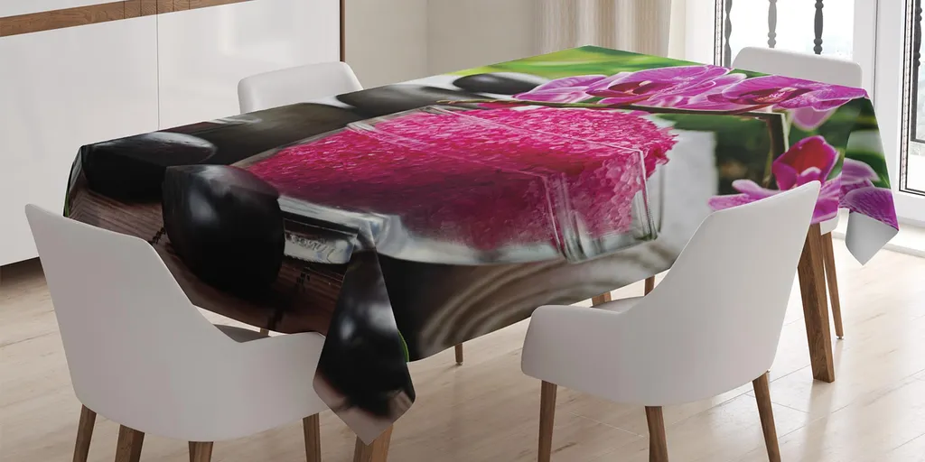 ABAKUHAUS Tovaglia Antimacchia Spa 140x240 - Zen Orchidee Fucsia - 1