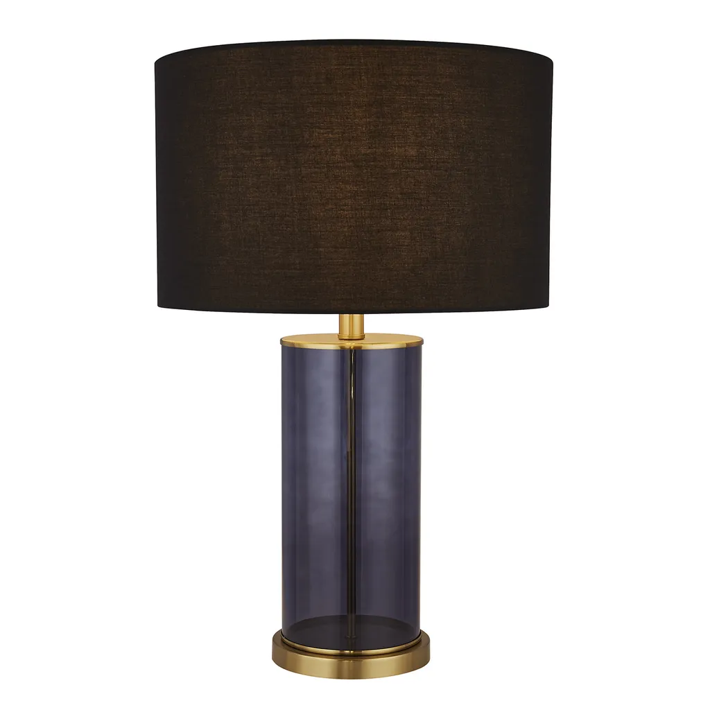 Lampe de bureau Liberty verre bleu et noir pour ambiance salon