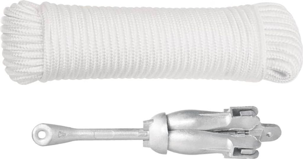 vidaXL Klappanker mit Seil Silbern 2,5 kg Temperguss Produktbild 