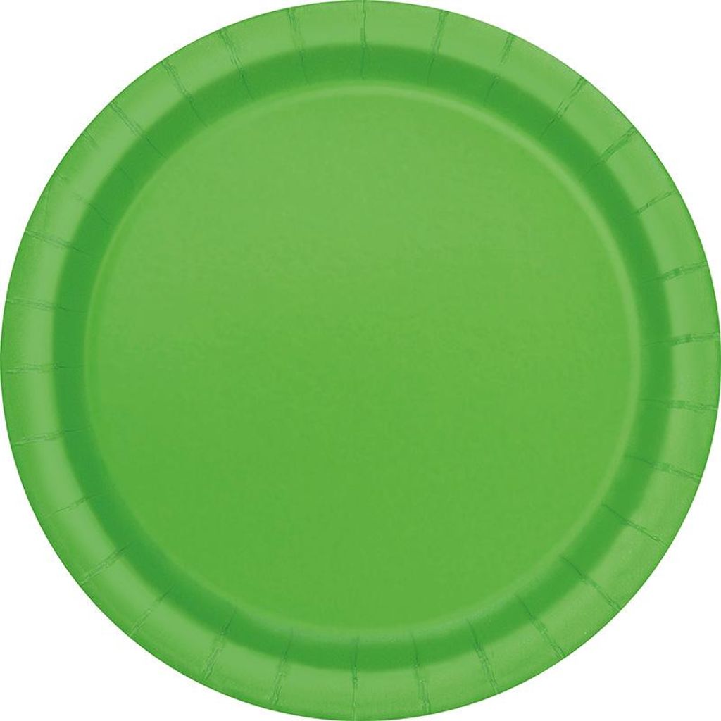 Pappteller Uni Rund ca. 23cmØ/8St. Lime Green/Kiwi