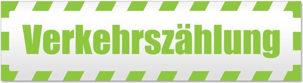 Kiwistar Verkehrszählung gestreift Magnetschild Schild magnetisch - 20cm Lindgrün - Magnetfolie für Auto PKW Kfz